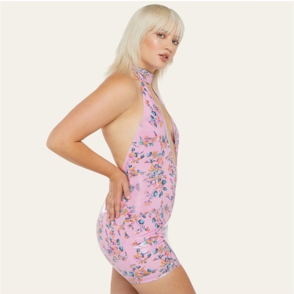 Savage X Fenty pink floral mini slip dress - Small